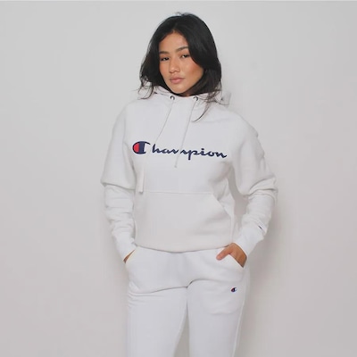 Blusão de Moletom Champion Brasil Classic Script - Feminino - Foto 1