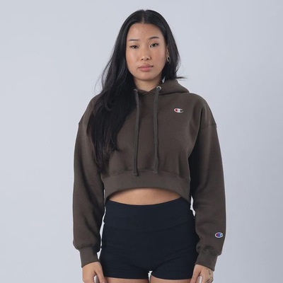 Blusão de Moletom Champion Canguru Cropped Logo C Embroidery - Feminina - Foto 1