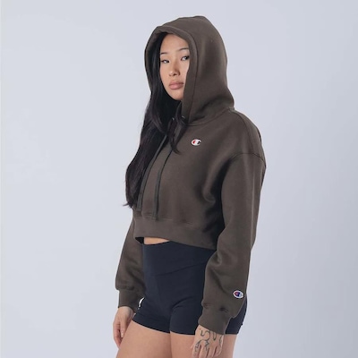Blusão de Moletom Champion Canguru Cropped Logo C Embroidery - Feminina - Foto 2