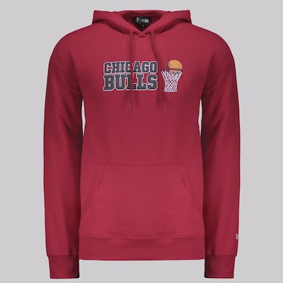Blusão de Moletom New Era NBA Chicago Bulls com Capuz - Masculino - Foto 1