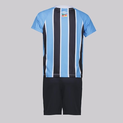 Kit Uniforme de Futebol do Grêmio I 2025 Umbro - Infantil - Foto 2