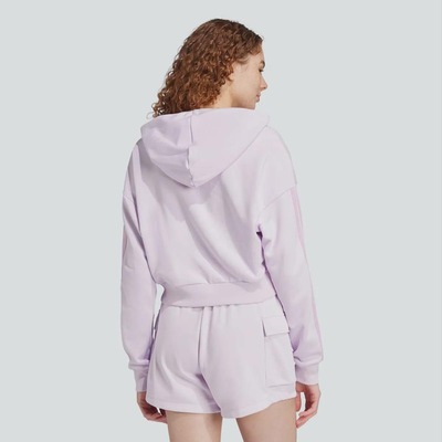 Blusão de Moletom Cropped Feminino adidas 3 Stripes com Capuz - Foto 3