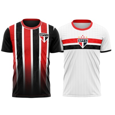 Camisa São Paulo Stencil + Romper Braziline - Masculino - Foto 1
