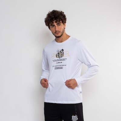 Camiseta Manga Longa do Santos Surf Center Oficial Pra Cima Deles - Masculina - Foto 3