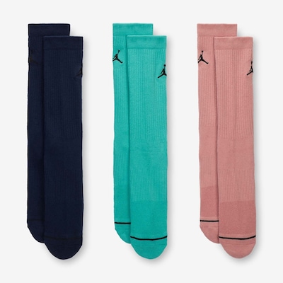 Meia Cano Alto Nike Jordan Everyday Crew - 3 Pares - Unissex - Foto 1