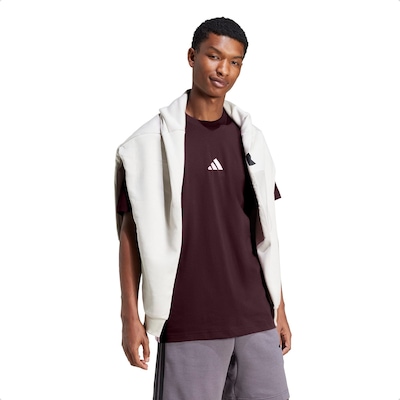 Camiseta Malha Simples Essentials Três Listras - adidas - Homem - Foto 3