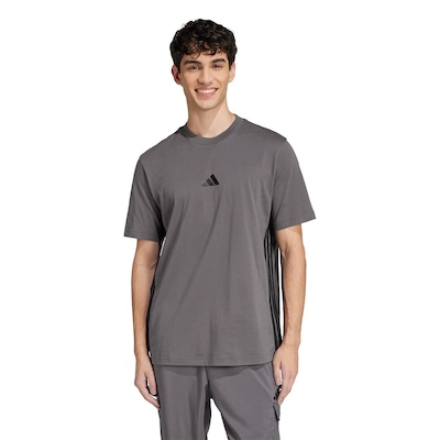 Camiseta Adidas Malha Simples Essentials Três Listras Masculino - Foto 1
