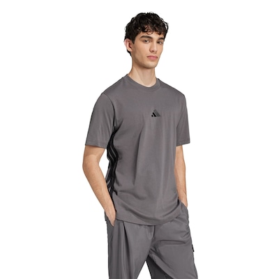 Camiseta Adidas Malha Simples Essentials Três Listras Masculino - Foto 3