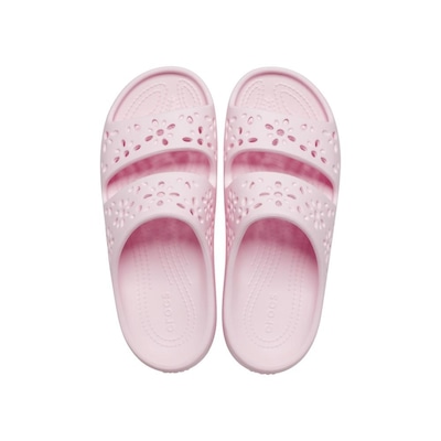 Chinelo crocs classic floral cut out sandal pink milk - Adulto - Foto 5