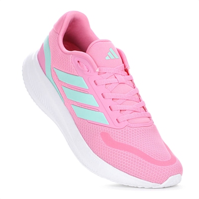 Tênis Adidas Runfalcon 5 Rosa e Verde - Feminino - Foto 5