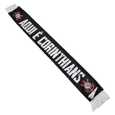 Cachecol Corinthians Cachecol Mania Aqui é Corinthians - Adulto - Foto 1