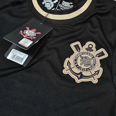 Camiseta do Corinthians Símbolo Gold Coimbra Retrôgol - Infantil - Foto 2