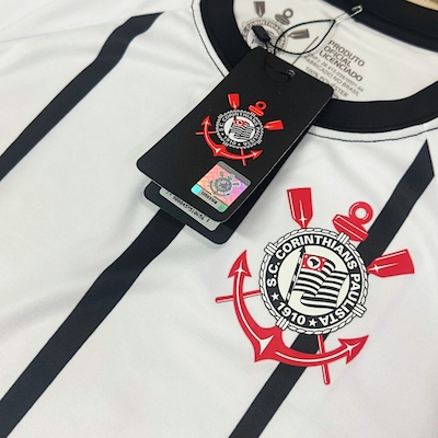 Camisa do Corinthians Raglan Recortes Alvinegro - Infantil - Foto 3