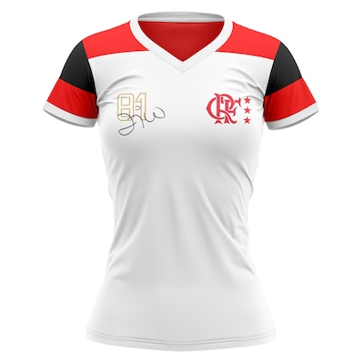 Kit 2 Camisas do Flamengo Lumina + Retrô Zico Mundial 1981 Braziline - Feminina - Foto 4