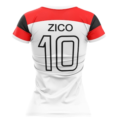 Kit 2 Camisas do Flamengo Lumina + Retrô Zico Mundial 1981 Braziline - Feminina - Foto 5
