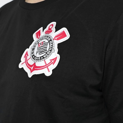 Camisa do Corinthians Masculino Coimbra Algodão Símbolo Bordado - Foto 4