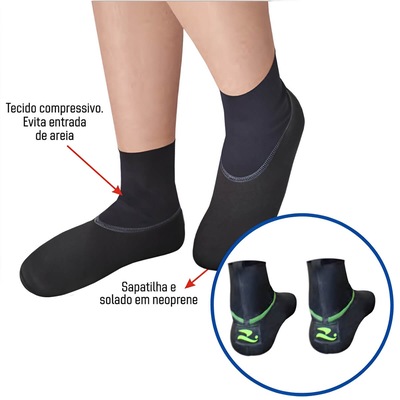 Sapatilha de Beach Tennis Adulto Realtex Neoprene - Foto 3