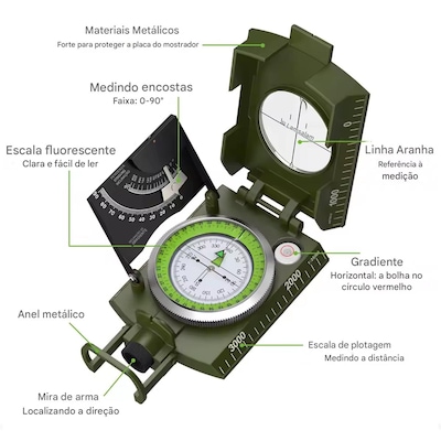 Bússola Militar Gold Sports Pro de Precisão à Prova D'água - Foto 3