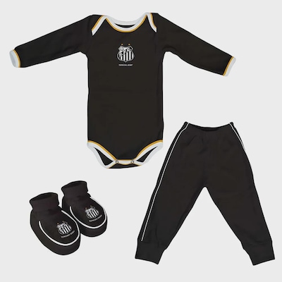 Kit Infantil Torcida Baby Santos 3 Peças - Foto 1