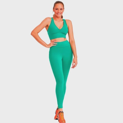 Calça Legging Feminina Caju Brasil Nz Butt Lift Verde Salvia Fitness - Foto 3