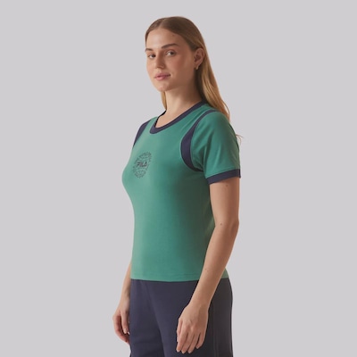Camiseta Fila Ribbed Letter Retrô Feminina - Foto 3