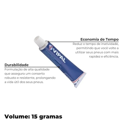 Kit 10 unidades de remendo Vipal reparo 30 mm câmara de ar bike moto + Cola - Foto 6