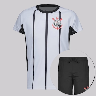 Kit de Camisa + Bermuda do Corinthians Futfanatics Infantil - Foto 1