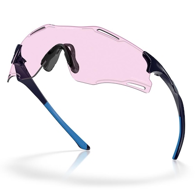 Óculos de Sol Unissex Oakley Cybr Zero Polished Navy Prizm Low Light - Foto 4
