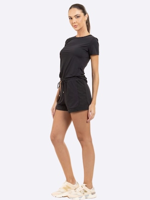 Short Feminino Manly Canelado com Detalhe Cupro Like - Foto 2