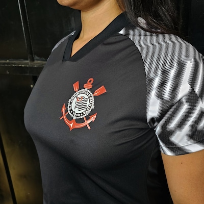 Camisa Baby Look do Corinthians Lines Bomache Feminina - Foto 3