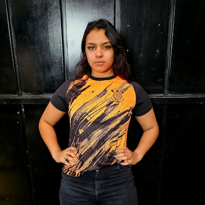 Camisa do Corinthians Baby Look Rajados Bomache Feminina - Foto 2