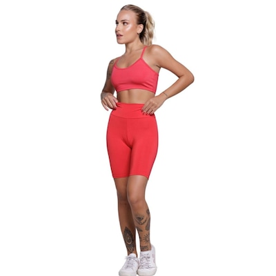 Conjunto Top Alça Fina e Bermudinha Suplex Vekyo - Foto 1