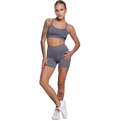 Conjunto Top Alça Fina sem Bojo e Short Suplex Vekyo Feminino - Foto 1
