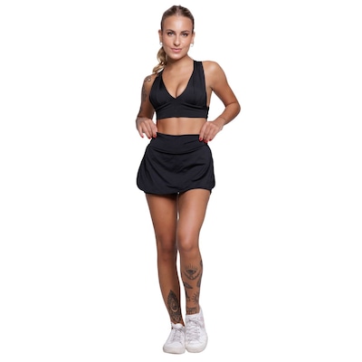 Conjunto Top bojo e Short Saia Vekyo Feminino - Foto 1