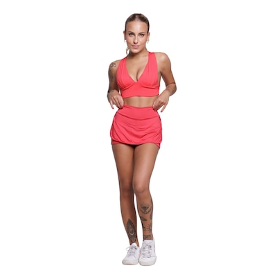 Conjunto Top bojo e Short Saia Vekyo Feminino - Foto 1