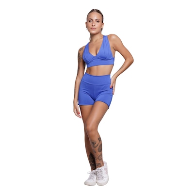 Conjunto Top com Bojo E Short Suplex Vekyo Feminino - Foto 1