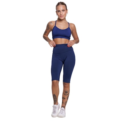 Conjunto Bermuda Ciclista e Top Alça Fina Vekyo Feminino - Foto 1