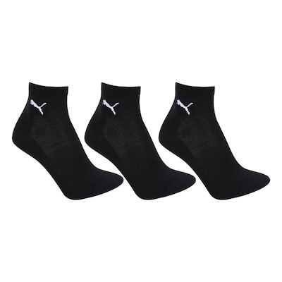 Meia Cano Médio Puma Logo - 3 Pares - Masculina - Foto 1