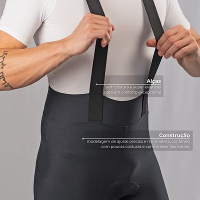 Calça Bretelle de Ciclismo Free Force Classic Invert Masculina - Foto 3