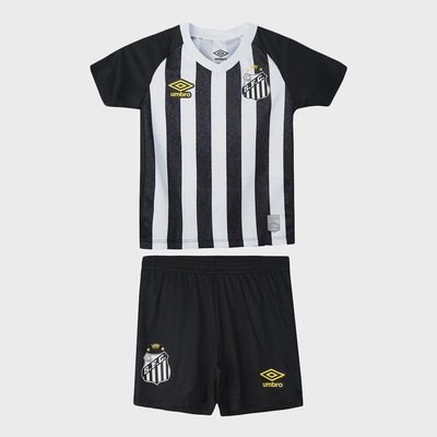 Kit Uniforme de Futebol Infantil do Santos Umbro 2025 - Foto 1
