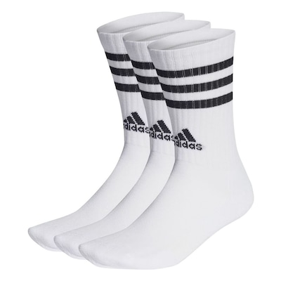 Kit Meia Cano Alto Unissex adidas 3 Stripes 3P - Foto 1