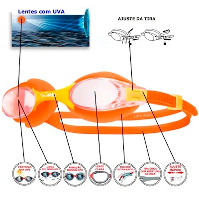 Óculos de Natação Gold Sports Kids Little Bubble - Adulto - Foto 2