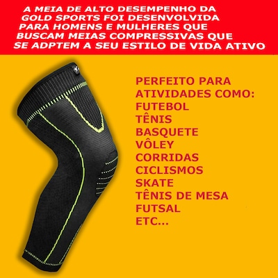 Meia de Compressão Gold Sports Treino Dry Adulto - Foto 2
