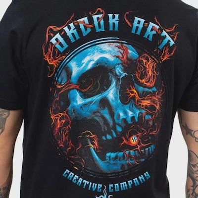 Camiseta Okdok Artistic Caveira Masculina - Foto 3