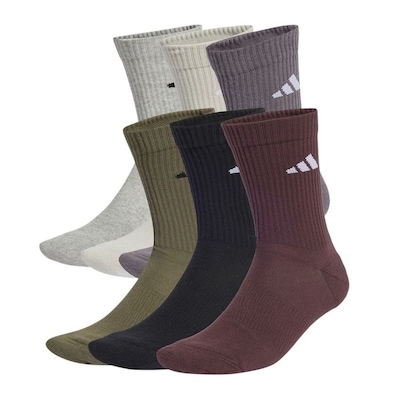 Kit 6 Pares De Meias Adidas Crew Cano Médio Unissex - Foto 1