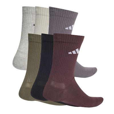 Kit 6 Pares De Meias Adidas Crew Cano Médio Unissex - Foto 2