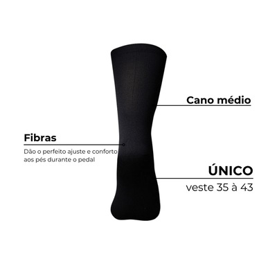 Meia de Ciclismo Cano Médio esportiva corrida Mauro Ribeiro Tamanho 35  ao 43 Unissex - Foto 2