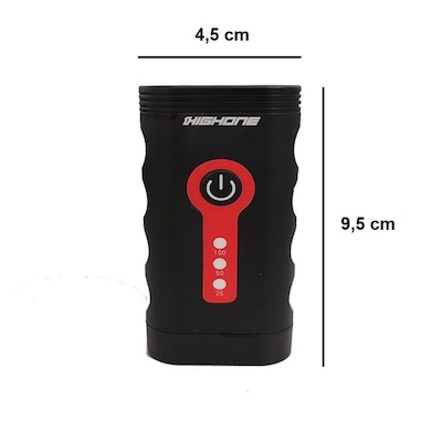 Kit Farol Lanterna para Bike 900 lumens + sinalizador Led High One USB - Foto 4