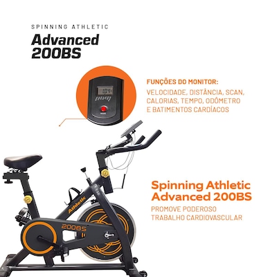 Bicicleta Spinning Athletic Advanced 200BS Suporta 120kg - Foto 4