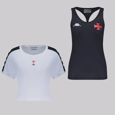 Kit Regata + Cropped Feminino do Vasco Kappa Supporter - Foto 1